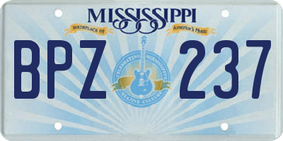 MS license plate BPZ237