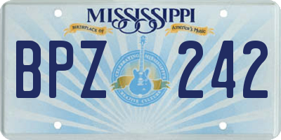 MS license plate BPZ242