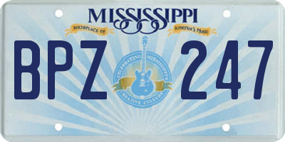 MS license plate BPZ247