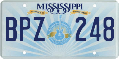 MS license plate BPZ248