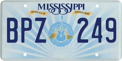 MS license plate BPZ249