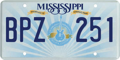 MS license plate BPZ251