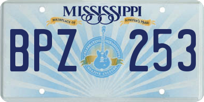 MS license plate BPZ253