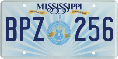 MS license plate BPZ256