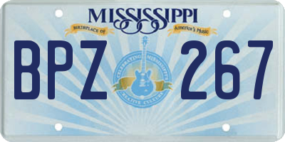 MS license plate BPZ267