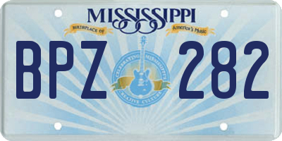 MS license plate BPZ282