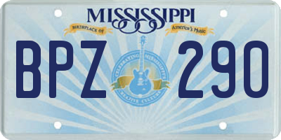 MS license plate BPZ290