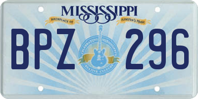 MS license plate BPZ296