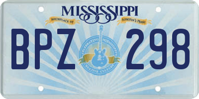 MS license plate BPZ298
