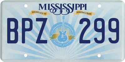 MS license plate BPZ299