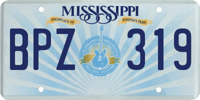 MS license plate BPZ319