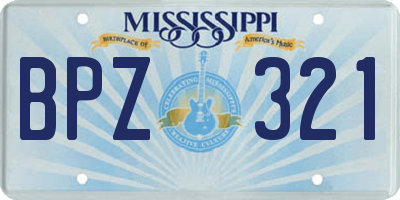 MS license plate BPZ321