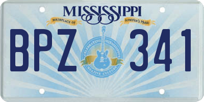 MS license plate BPZ341