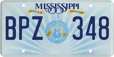 MS license plate BPZ348