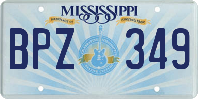 MS license plate BPZ349