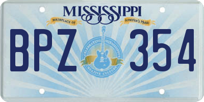 MS license plate BPZ354