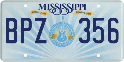 MS license plate BPZ356