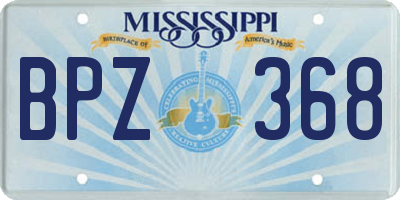MS license plate BPZ368