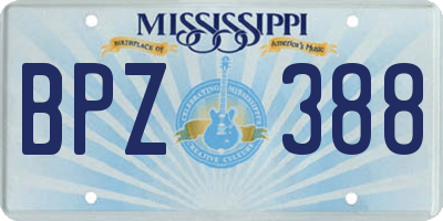 MS license plate BPZ388