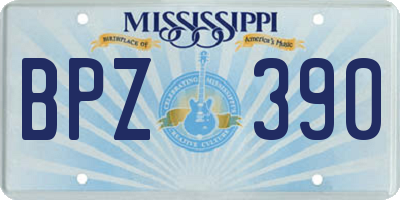 MS license plate BPZ390