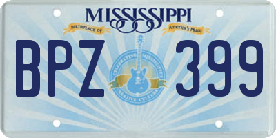 MS license plate BPZ399
