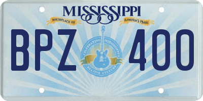 MS license plate BPZ400