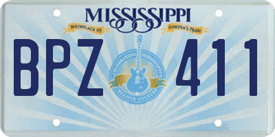 MS license plate BPZ411
