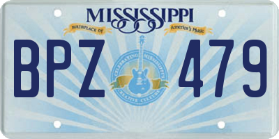 MS license plate BPZ479