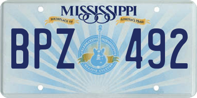MS license plate BPZ492