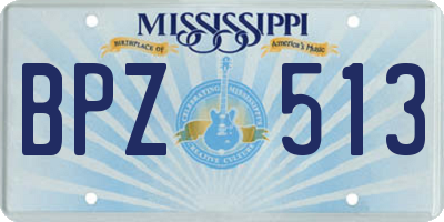 MS license plate BPZ513