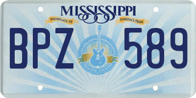 MS license plate BPZ589