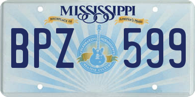 MS license plate BPZ599