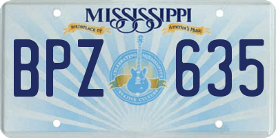MS license plate BPZ635