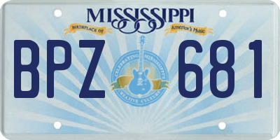 MS license plate BPZ681