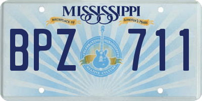 MS license plate BPZ711