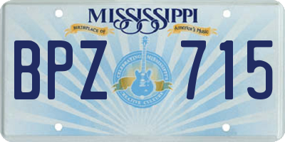 MS license plate BPZ715