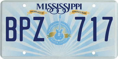 MS license plate BPZ717
