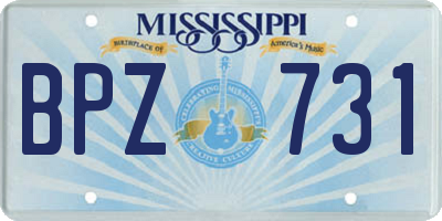 MS license plate BPZ731