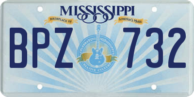 MS license plate BPZ732