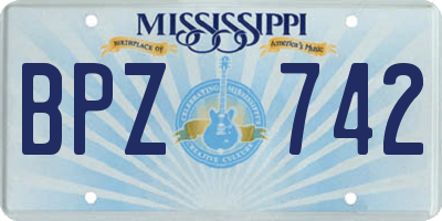 MS license plate BPZ742