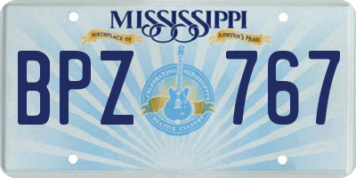 MS license plate BPZ767