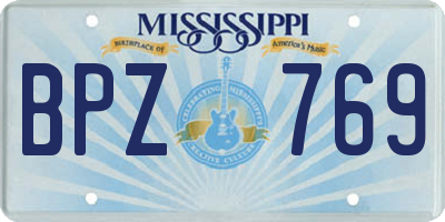 MS license plate BPZ769