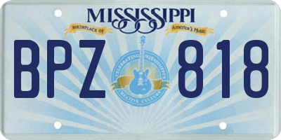 MS license plate BPZ818