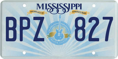 MS license plate BPZ827