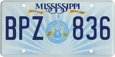 MS license plate BPZ836