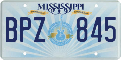 MS license plate BPZ845