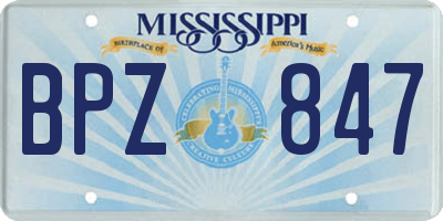 MS license plate BPZ847