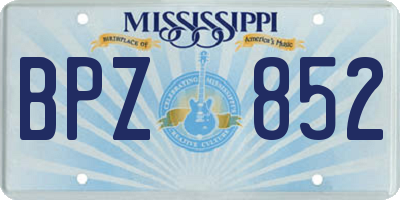 MS license plate BPZ852