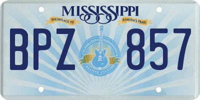MS license plate BPZ857