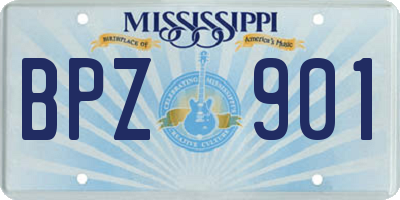 MS license plate BPZ901